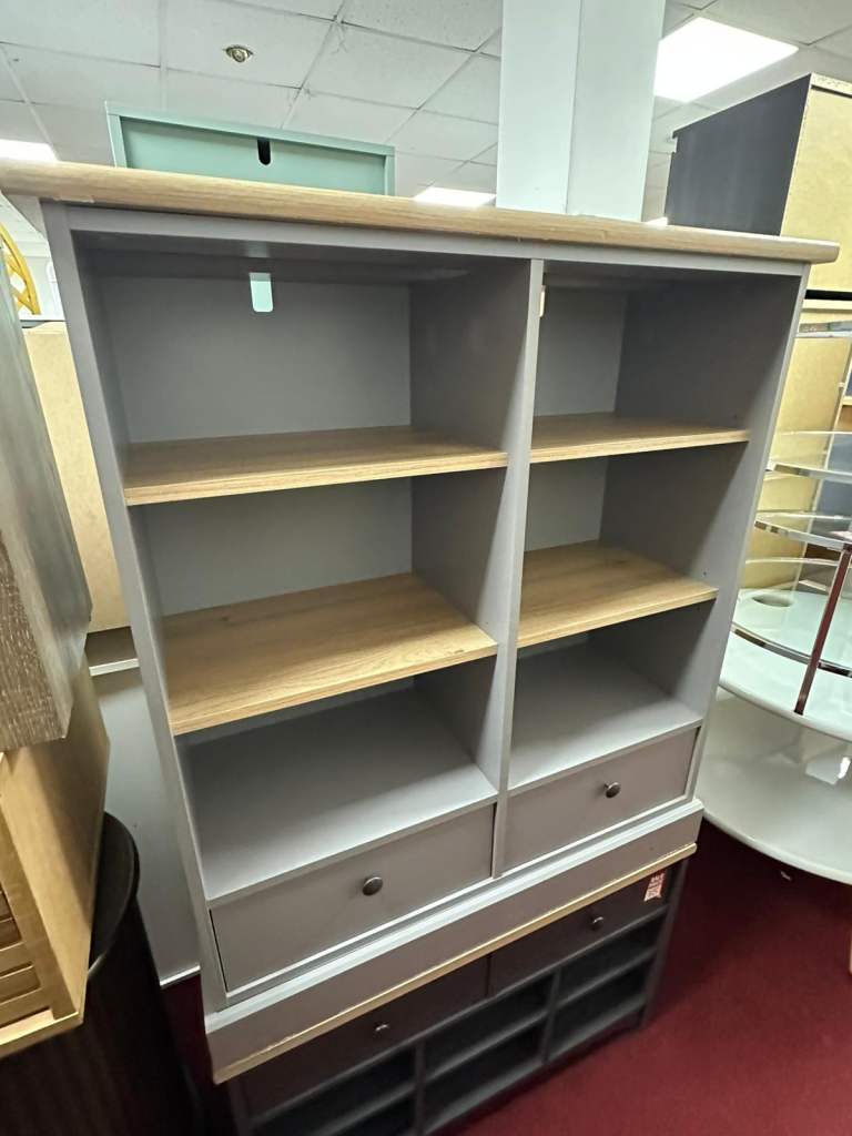 Winchester 2 Drawer Shelving Unit - Grey