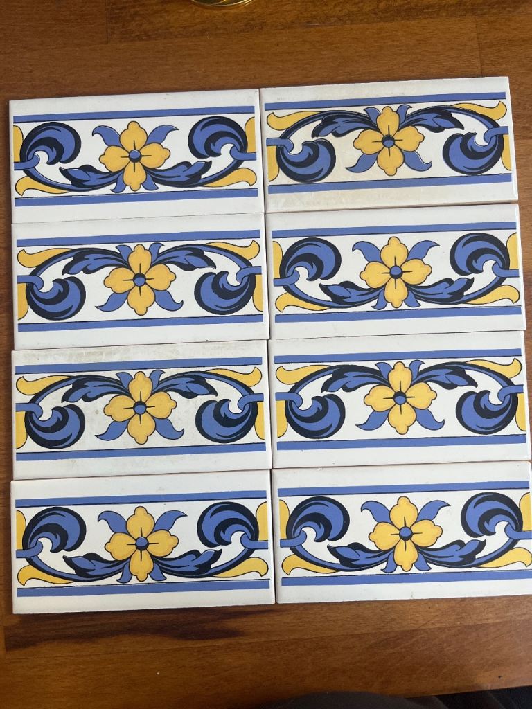 Decorative Ceramic Tiles - Blue and Yellow Pattern