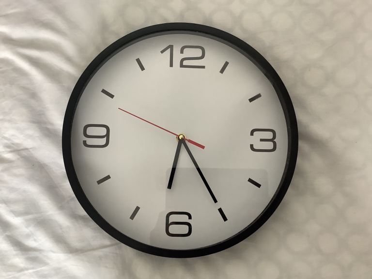 Large Black Wall Clock - As Good As New