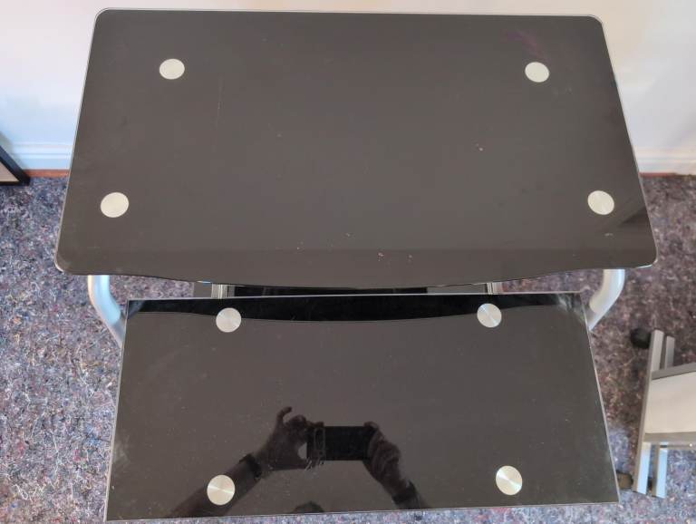 Metal and Glass Computer Desk