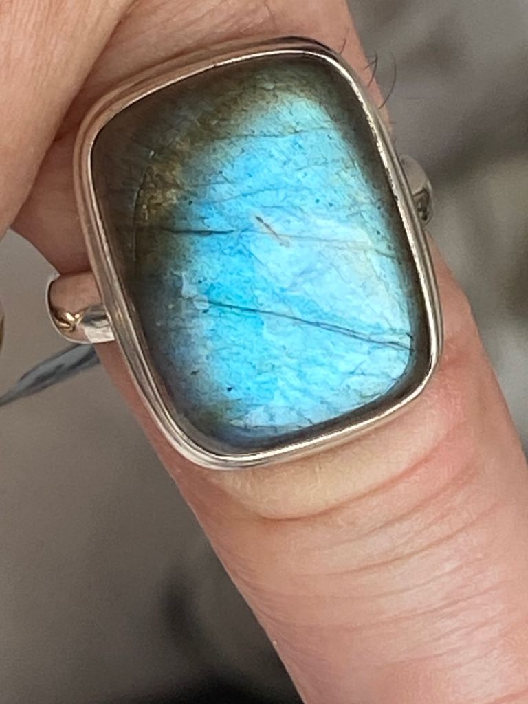 New Spectrolite Silver Ring