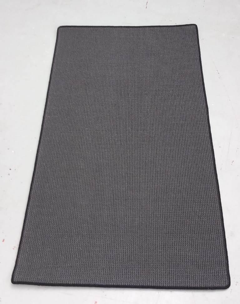 Grey Sisal Rug – Black Whipping, 2.0 x 1.11m