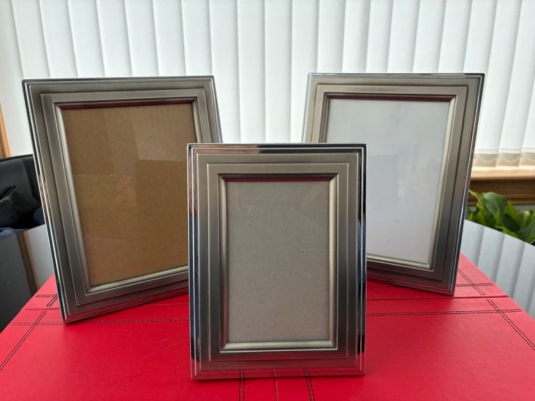 3 two tone metal photo frames