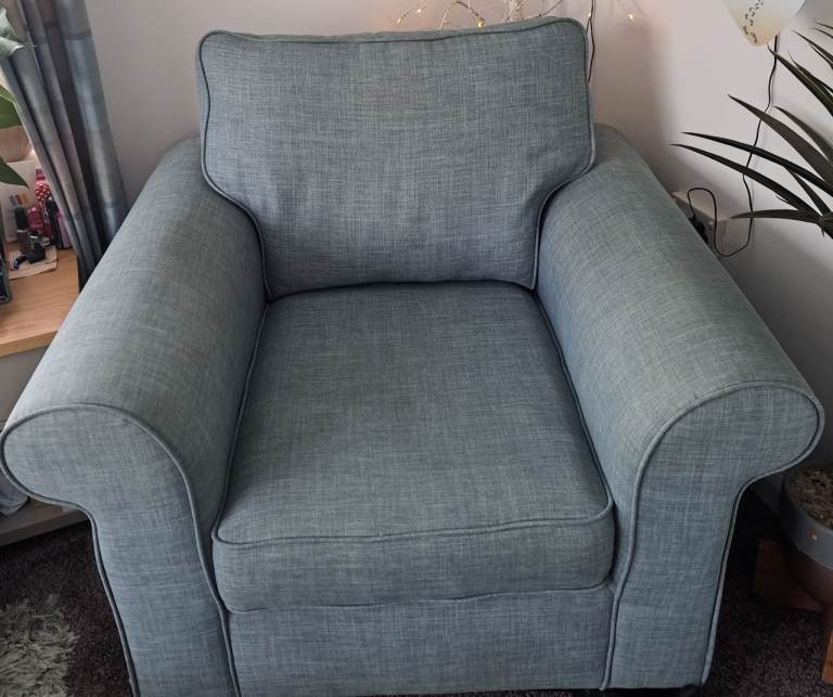 Armchair in duck egg colour
