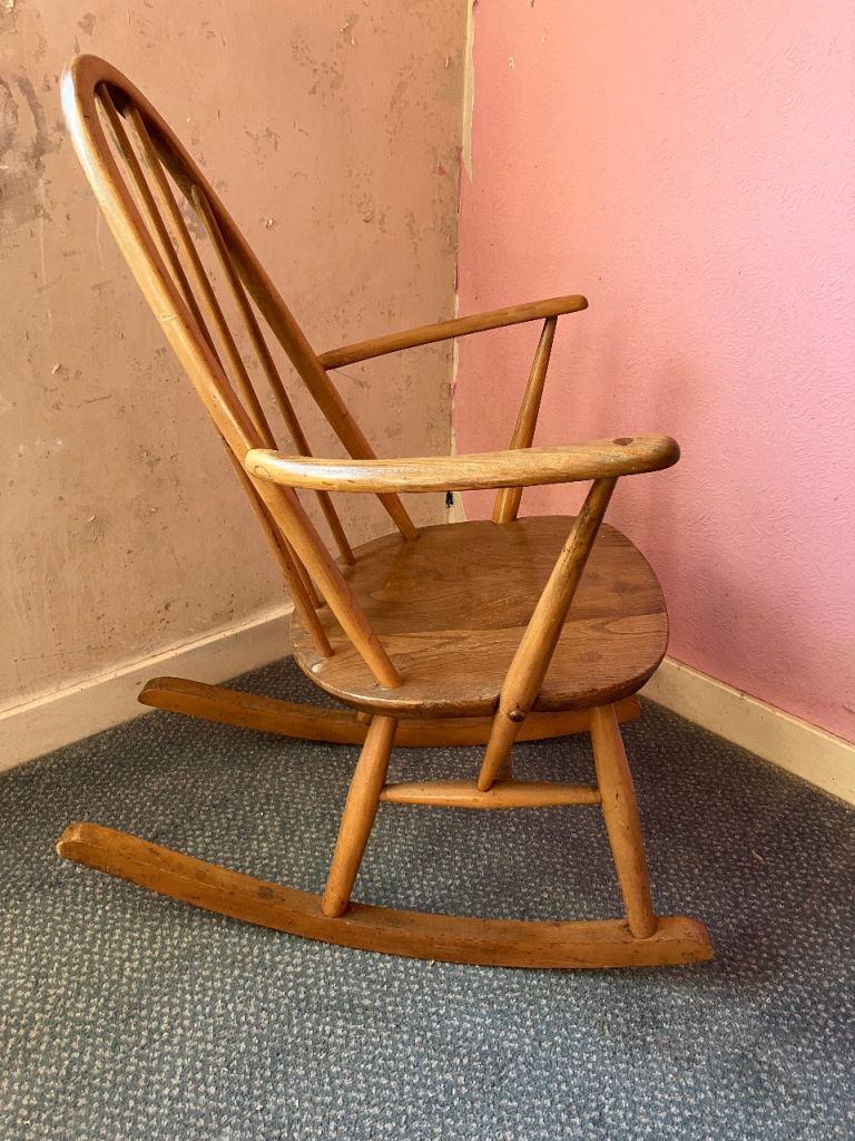 Mid Century Ercol Wooden Rocker
