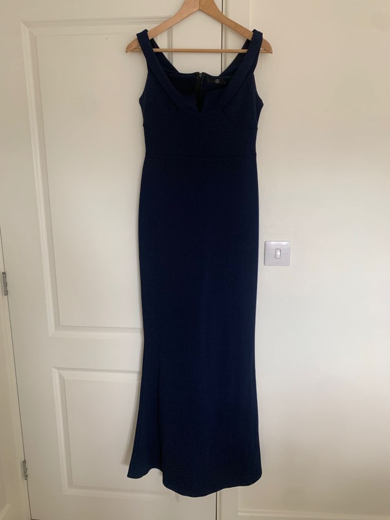 Missguided Navy Blue Maxi Dress – UK Size 12, As New