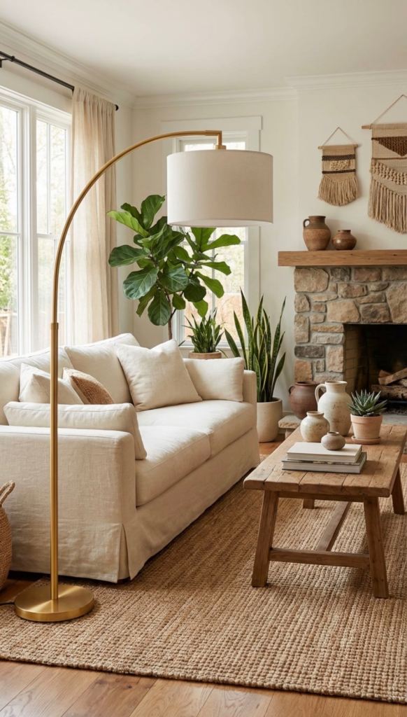 EDISHINE LED Floor Lamp, 63",Gold Metal