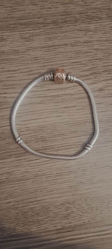 Pandora Silver Bracelet with Rose Gold Barrel Clasp