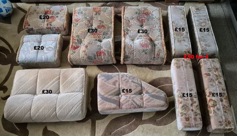 Various cushions for camper caravan motorhome boat.