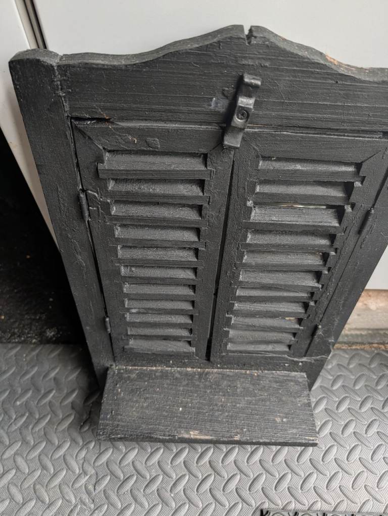 Small louvred door garden mirror 