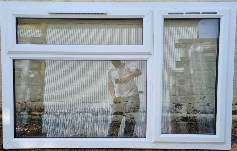 New UPVC Double Glazed White Window 1880mm W x 1135mm H #218