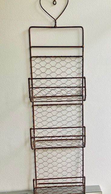 Vintage 3 tier wire metal letter rack 