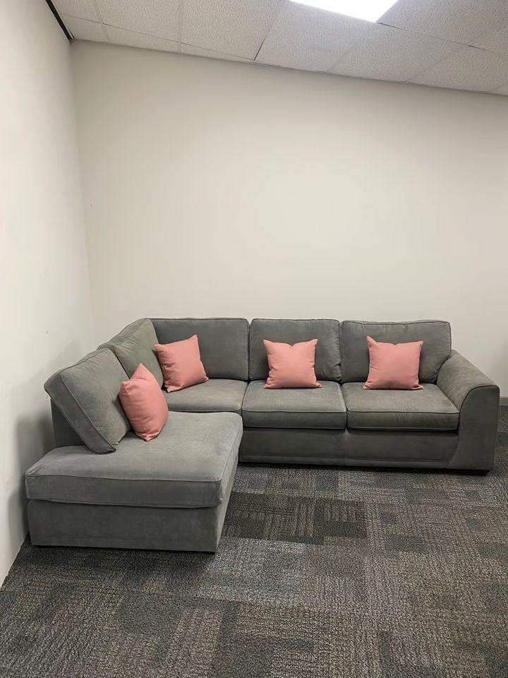 Brand New High Back Fabric Corner Sofa | 4 Seater L Shape Corner sofa  | Pay On Delivery