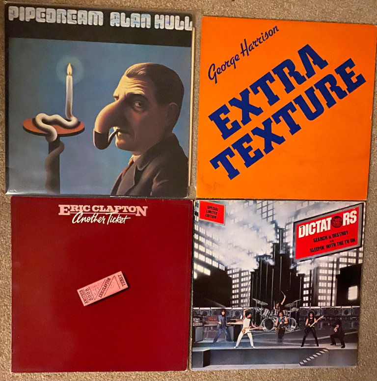 George Harrison, Alan Hull, Eric Clapton and Dictators records