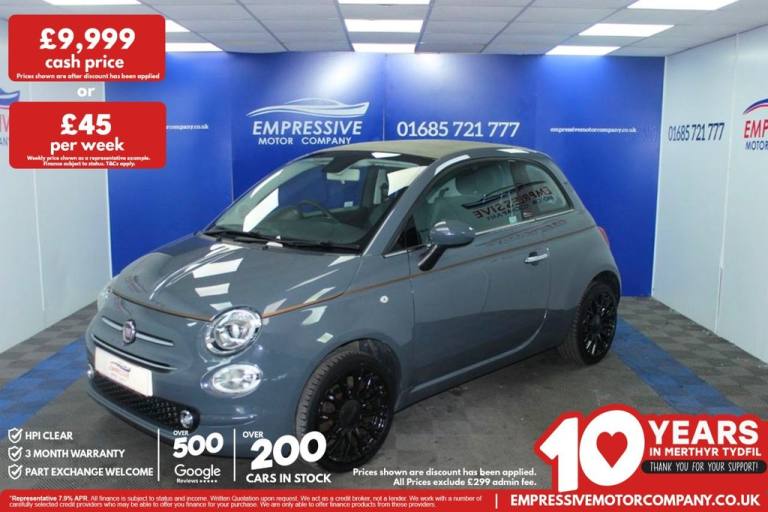 2019 19 FIAT 500C 1.2 COLLEZIONE FALL CONVERTIBLE 2DR PETROL DUALOGIC EURO 6 (S/