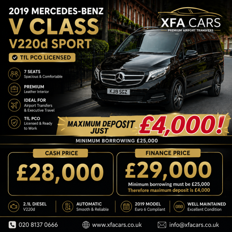 2019 Mercedes-Benz V CLASS V220d SPORT TfL PCO