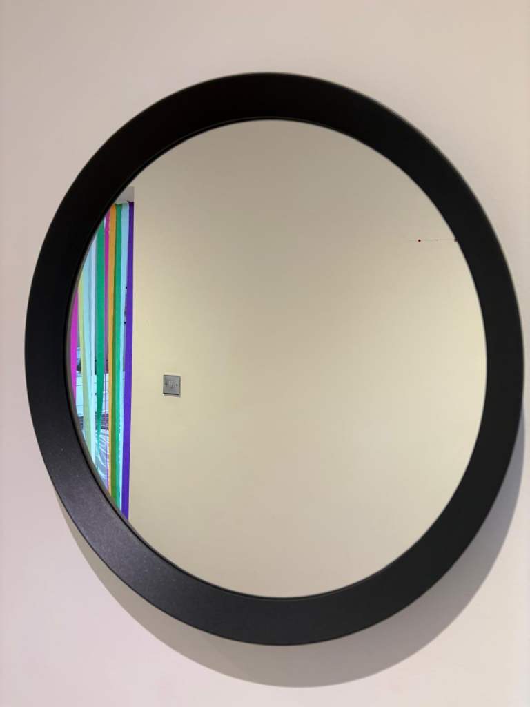 Black Circular Wall Mirror – Good Condition