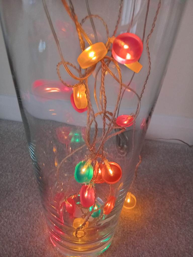 New extra Large glass Vase with lights 