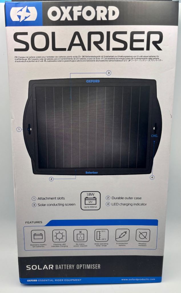 Oxford Solariser 12V 1.8W Solar Battery Optimiser – Brand New & Unopened
