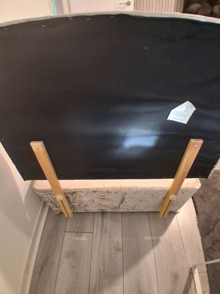 Grey Single divan bed base & headboard