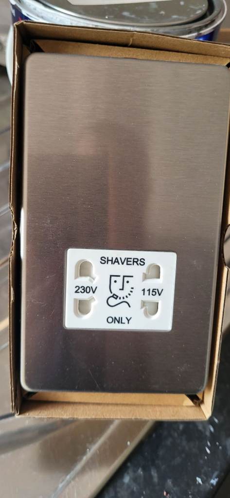 Silver wall mount shaver points