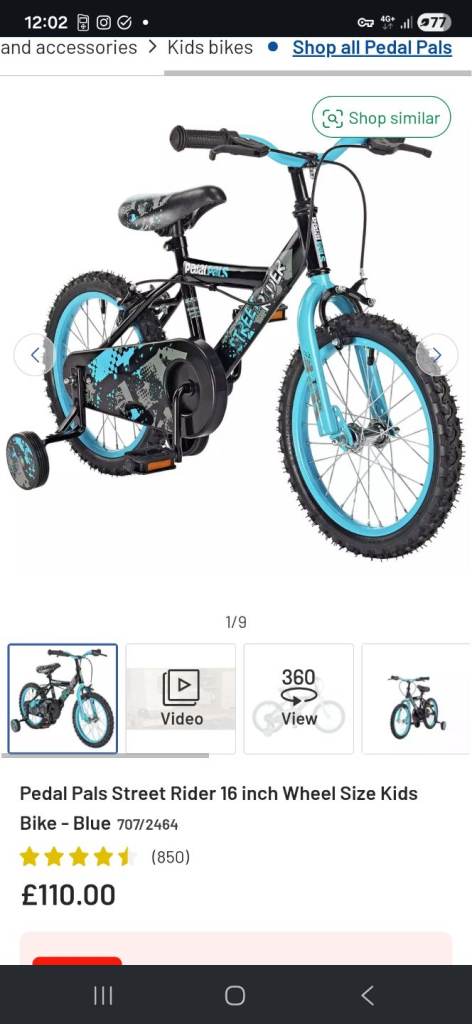 Pedal Pals 16 inch Wheel Size Kids Mountain Bike