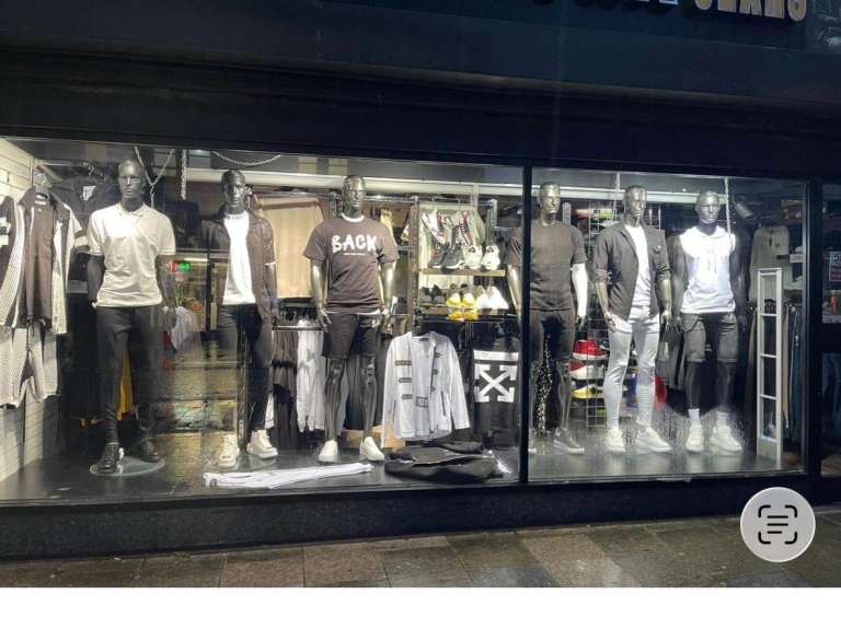 hop Fittings for Sale: Shelving, Mannequins + Clothing Stock Available