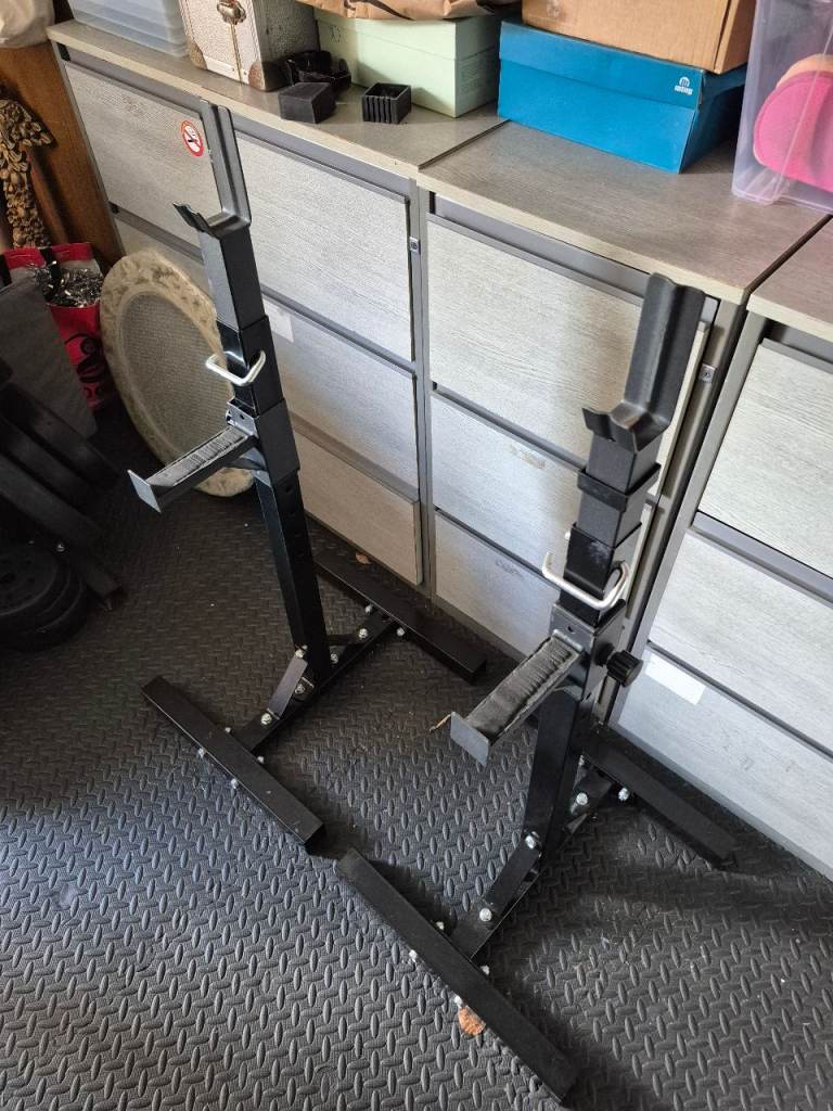 Adjustable Barbell Squat Rack Stands – Home Gym