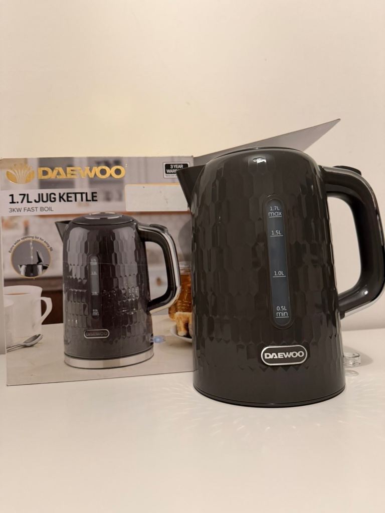 Daewoo 1.7L Jug Kettle - Grey, brand new