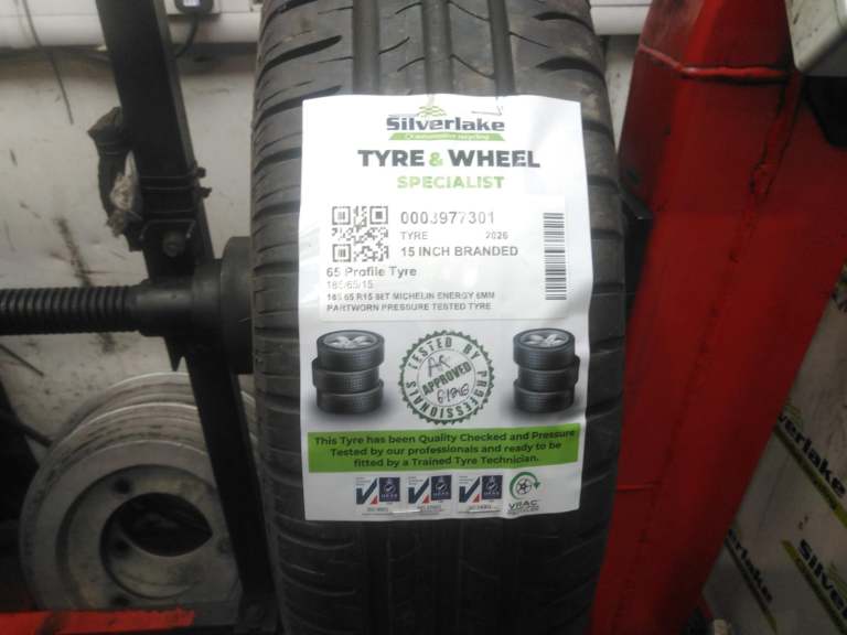 185 65 R15 88t Michelin Energy 6mm Partworn Pressure Tested Tyre