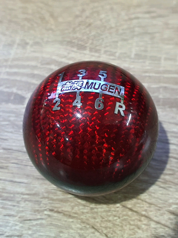 Mugen Gear Shift Knob, Universal Carbon Fiber 6-Speed