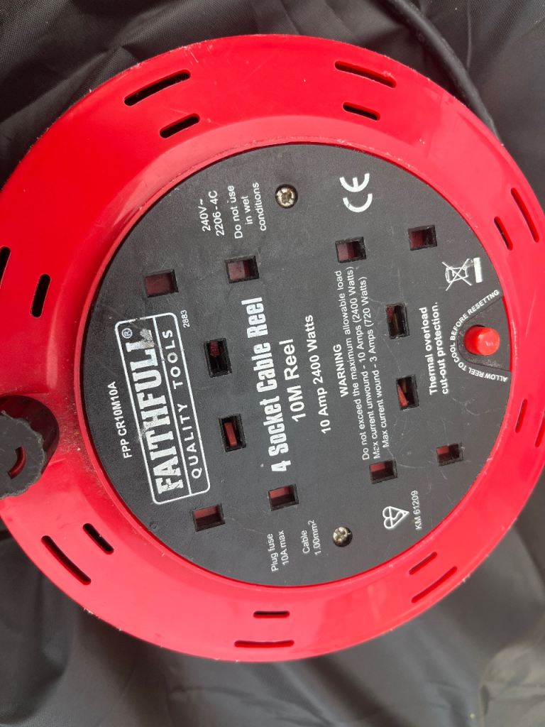 Faithfull 4 socket cable extension cable lead