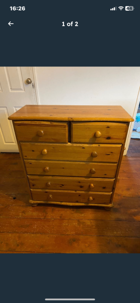 Free local delivery pine chest of 6 drawers 