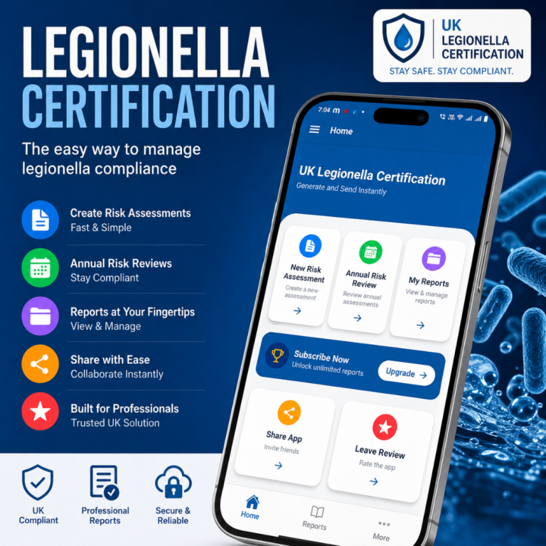 LEGIONELLA CERTIFICATION CHECKS COMPLIANCE ASSESSMENTS REVIEWS FOR RESIDENTIAL PROPERTIES LANDLORDS