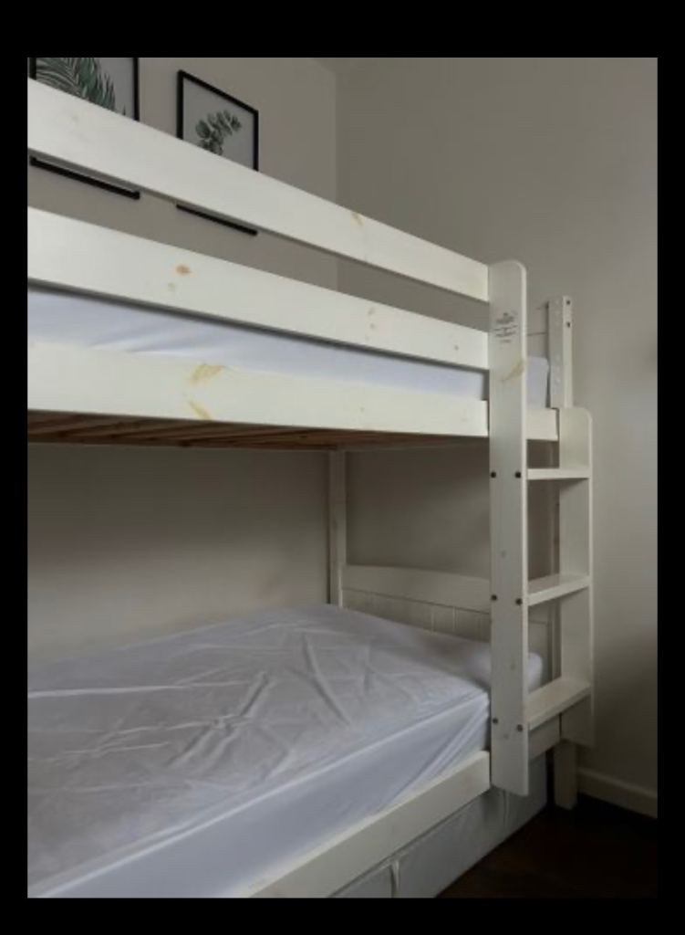 Bunk Bed in White Wooden 