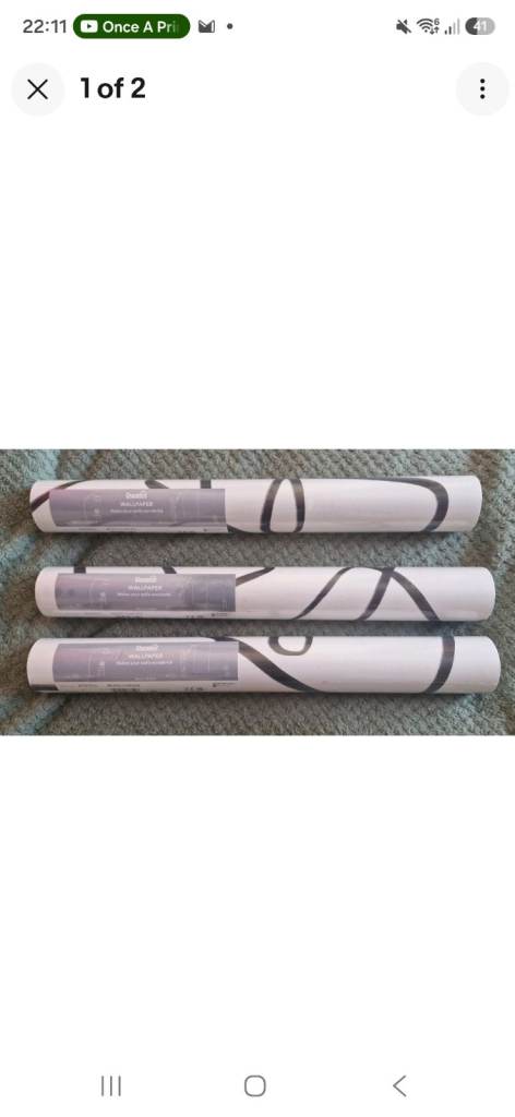 Dunelm Mono Curves Wallpaper Rolls – 3 Sealed Rolls, New