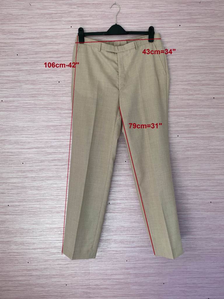 A classic men’s trousers, beige color by Oscar Jacobson W 34”