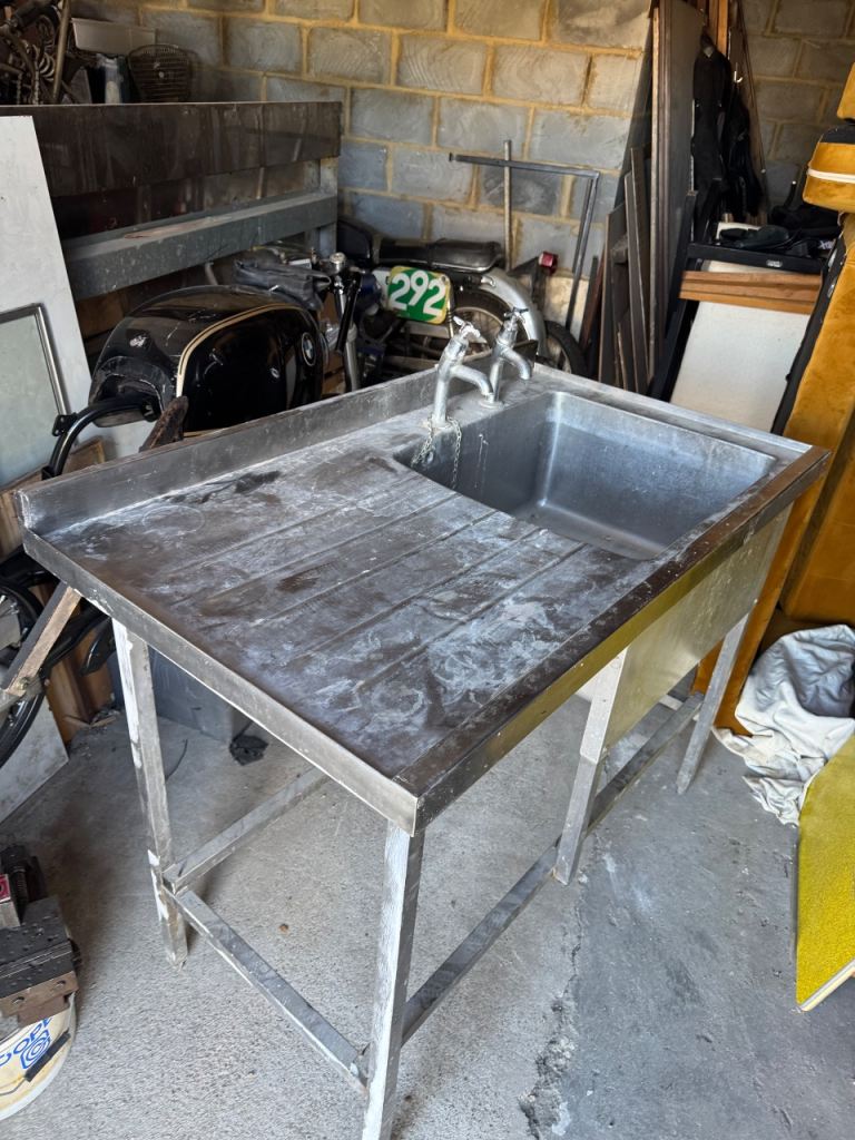 Stainless Steel Sink Unit with Taps – Fair Condition