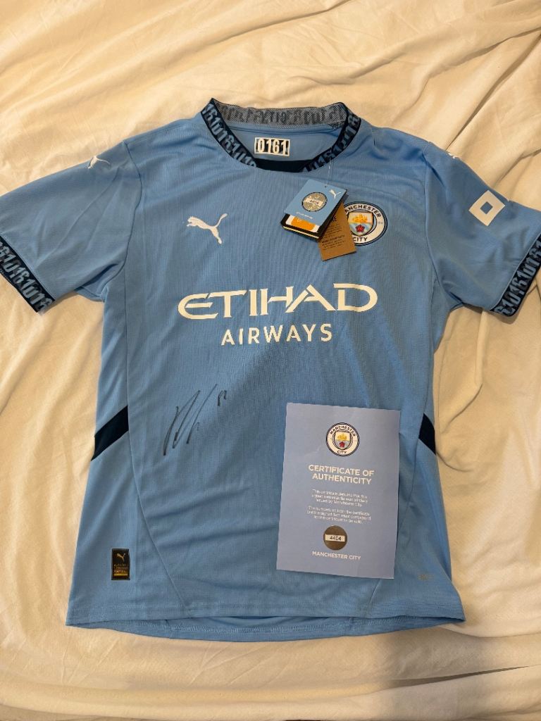 Rico Lewis Signed Manchester City Shirt - Brand New + COA