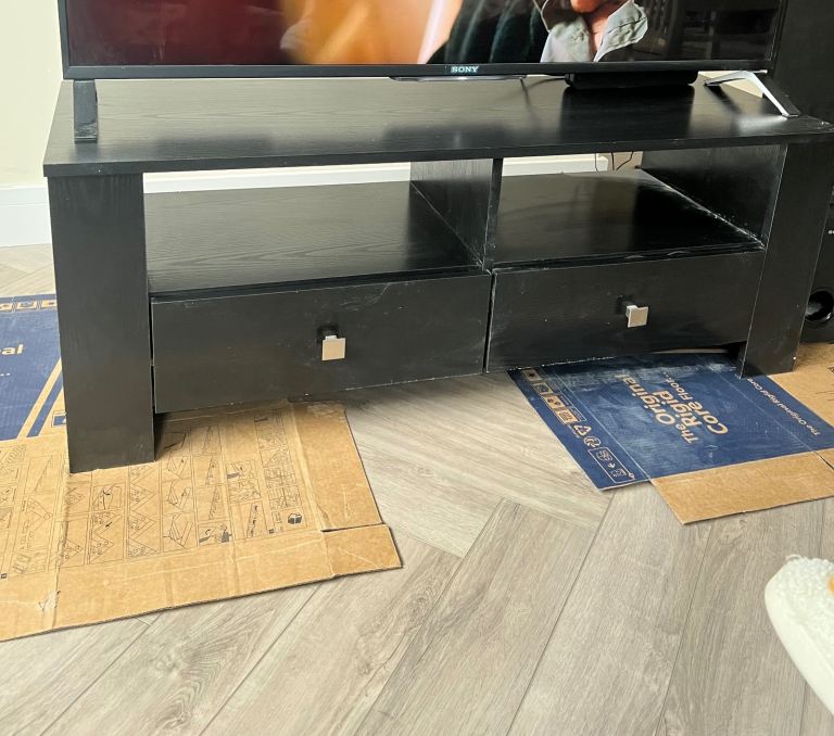 Black wooden TV stand 