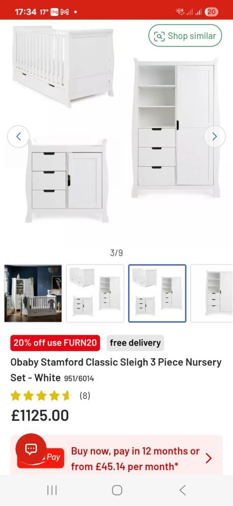 Obaby Stamford 3 Piece Nursery Set