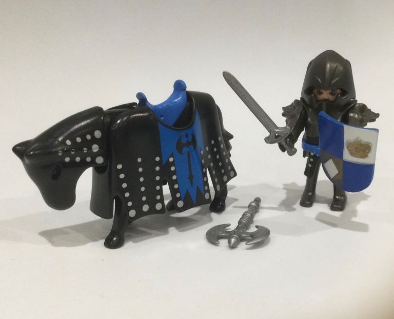 Playmobil Black Knight Bundle- figure, horse and accessories toy