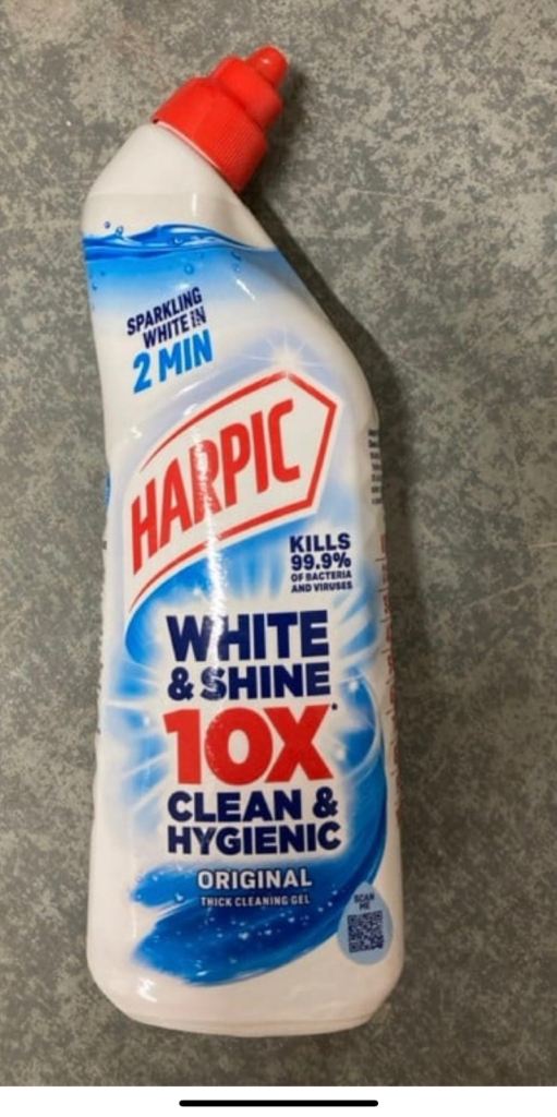 12x Harpic Bleach White & Shine Toilet Cleaner Original750ml sparkling white in 2 mins 