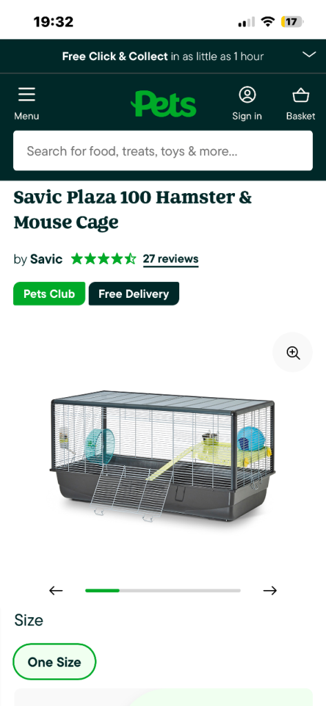 Large Hamster  cage - Savic Plaza 