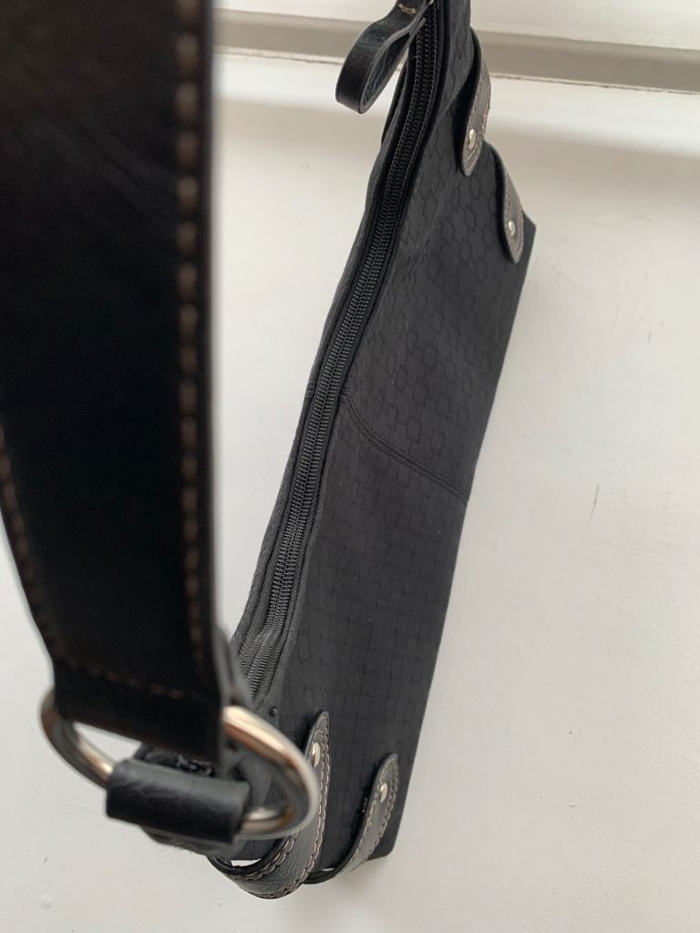 Ladies Nine West Classic Black Canvas Top Handle Handbag