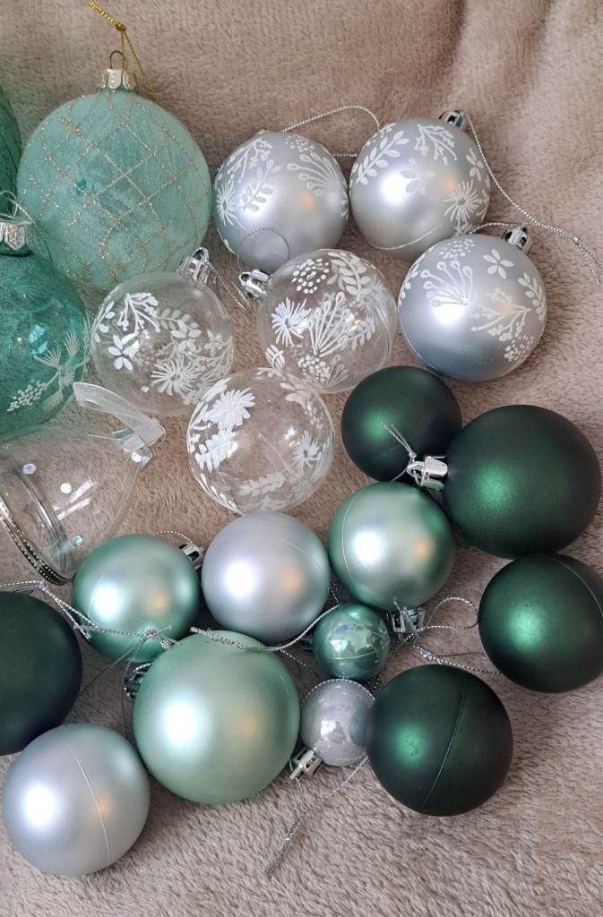Pretty Glass and Plastic Christmas Tree Baubles