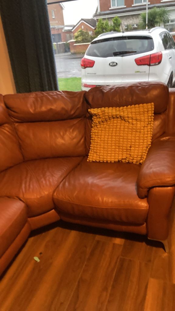Leather corner sofa