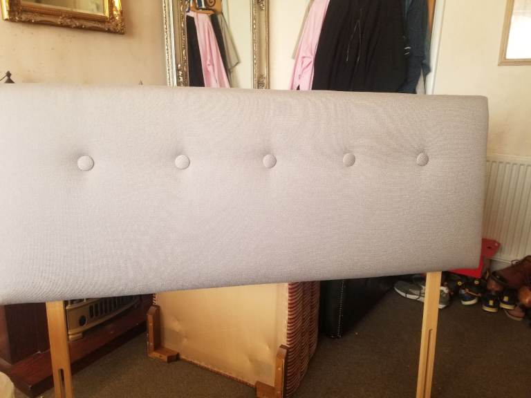 Brand New Double Headboard in Grey fabric FREE delivery