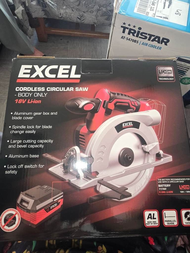 EXCEL 18V Li-ion Cordless Circular Saw - Body Only, Brand New
