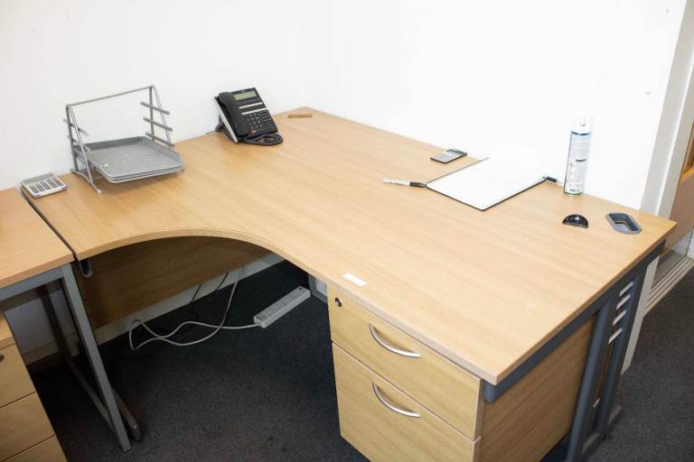 Curved Office Desk with Drawers